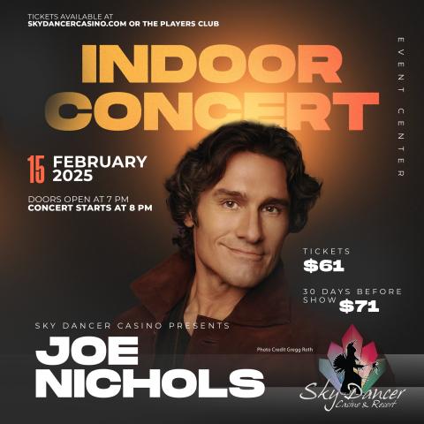 Joe Nichols Concert at Sky Dancer Casino