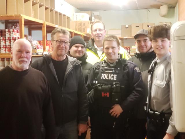 members of the Food bank, Fire Department and RCMP detachment