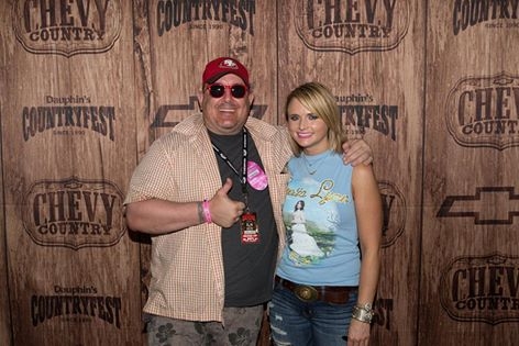 CKDM Morning Guy Al Gaines with Miranda Lambert before she hit the stage