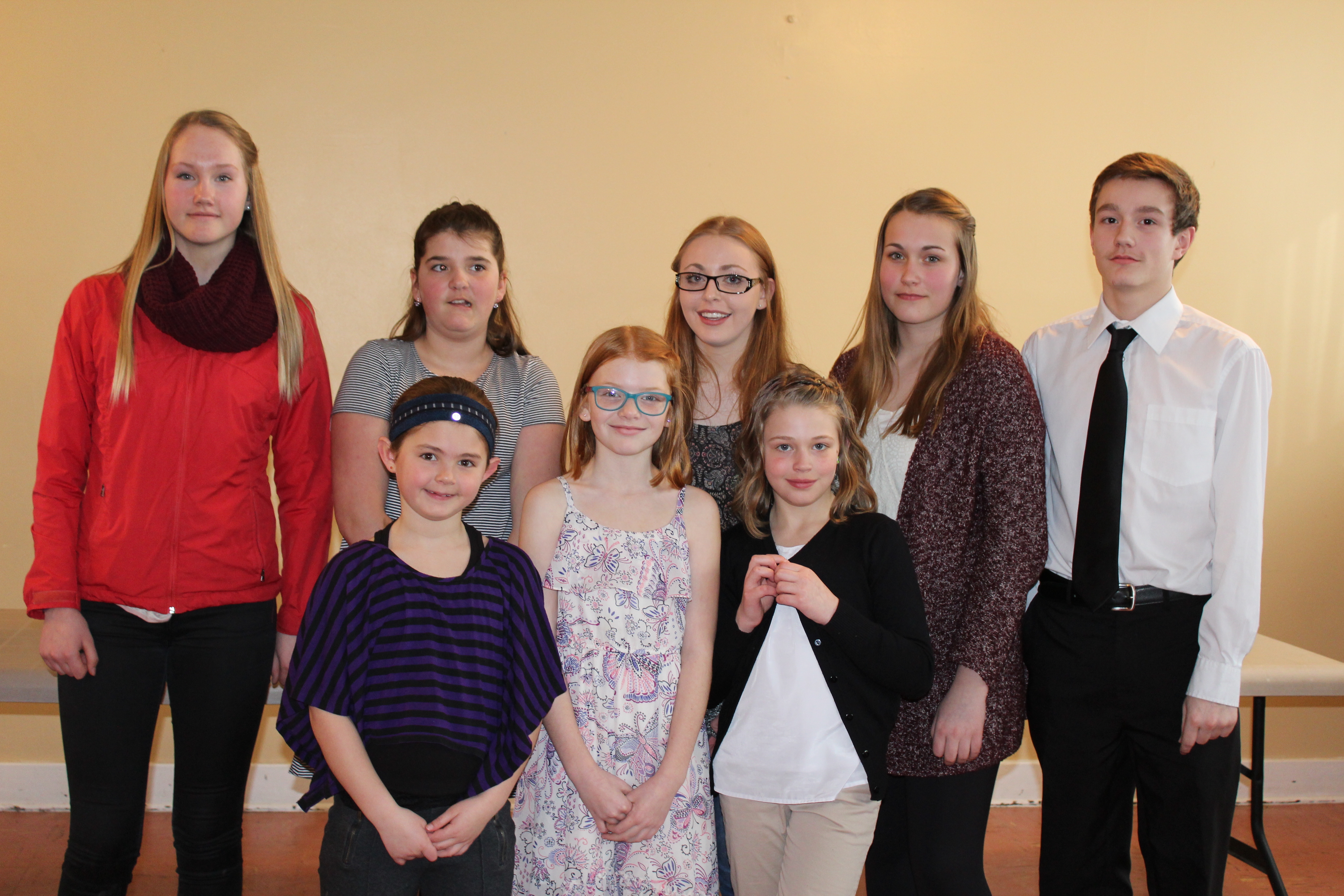 All the winners of the North Parkland 4-H area speeches. Photo credit: Gale Brunen