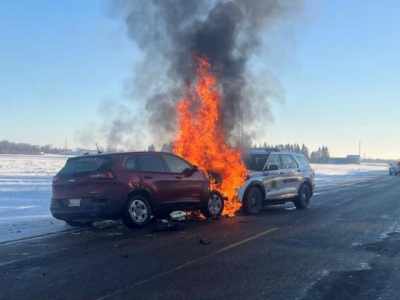 Police Chase Ends in Flaming Crash